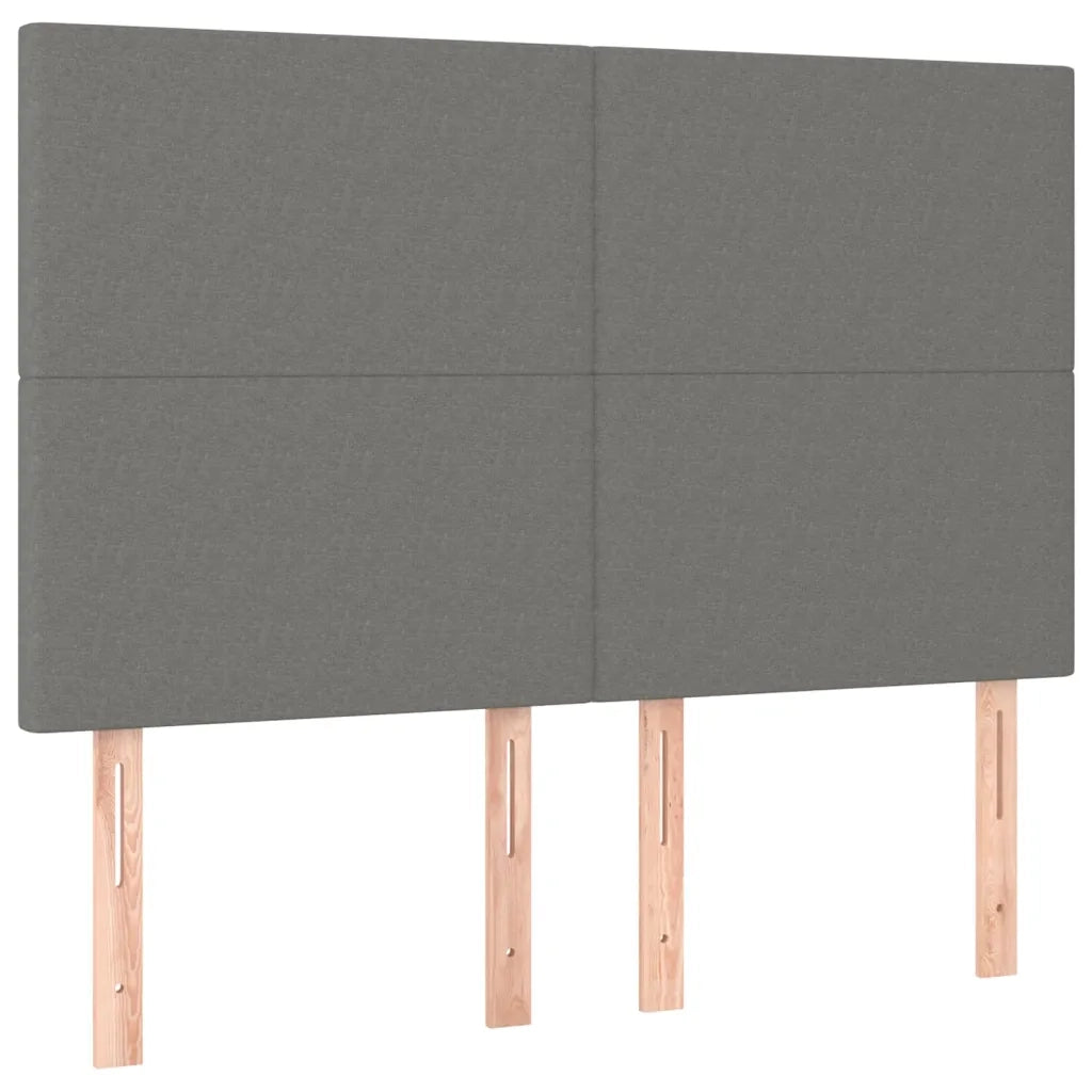 Testiera | Testata Grigio Scuro 144x5x118/128 cm Tessuto
