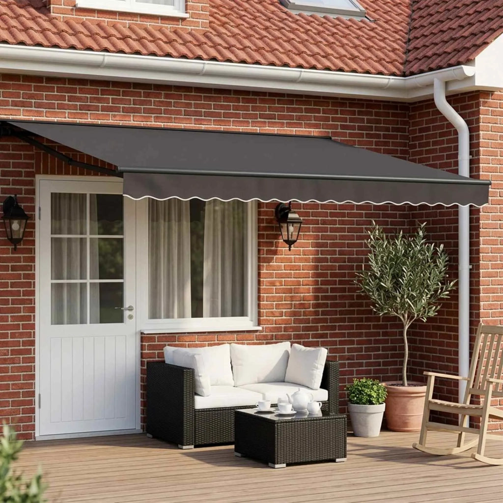 Cornice per Tenda Manuale con LED Antracite 5 × 3,5 m 3420936
