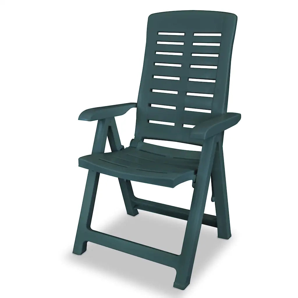 Sedie pieghevoli reclinabili, 2 pezzi, in plastica verde 43896