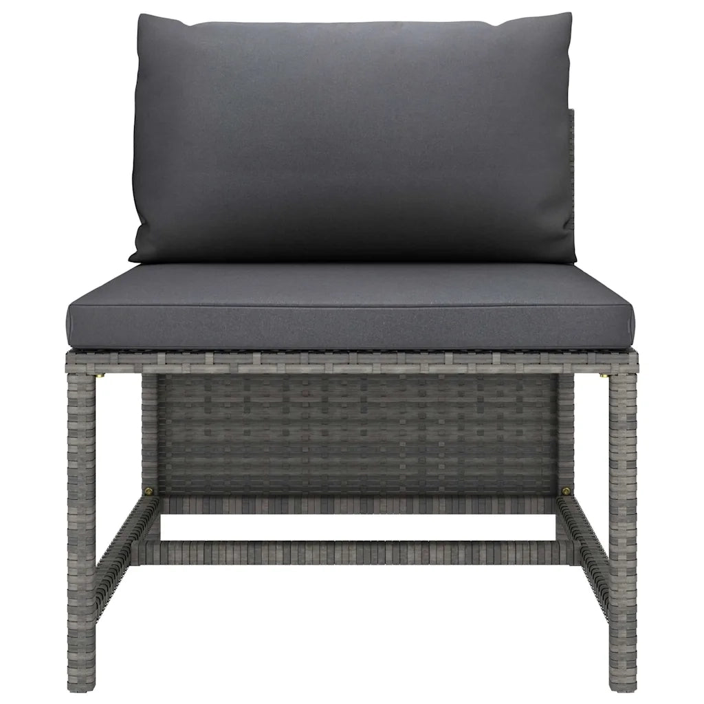 Set Divani da Giardino 7 pz con Cuscini in Polyrattan Grigio 3059764