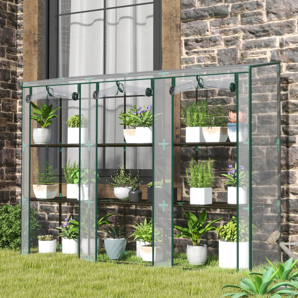 Serra da balcone 3 porte ¨C Minimal ¨C 215x46x151 cm trasparente con ripiani