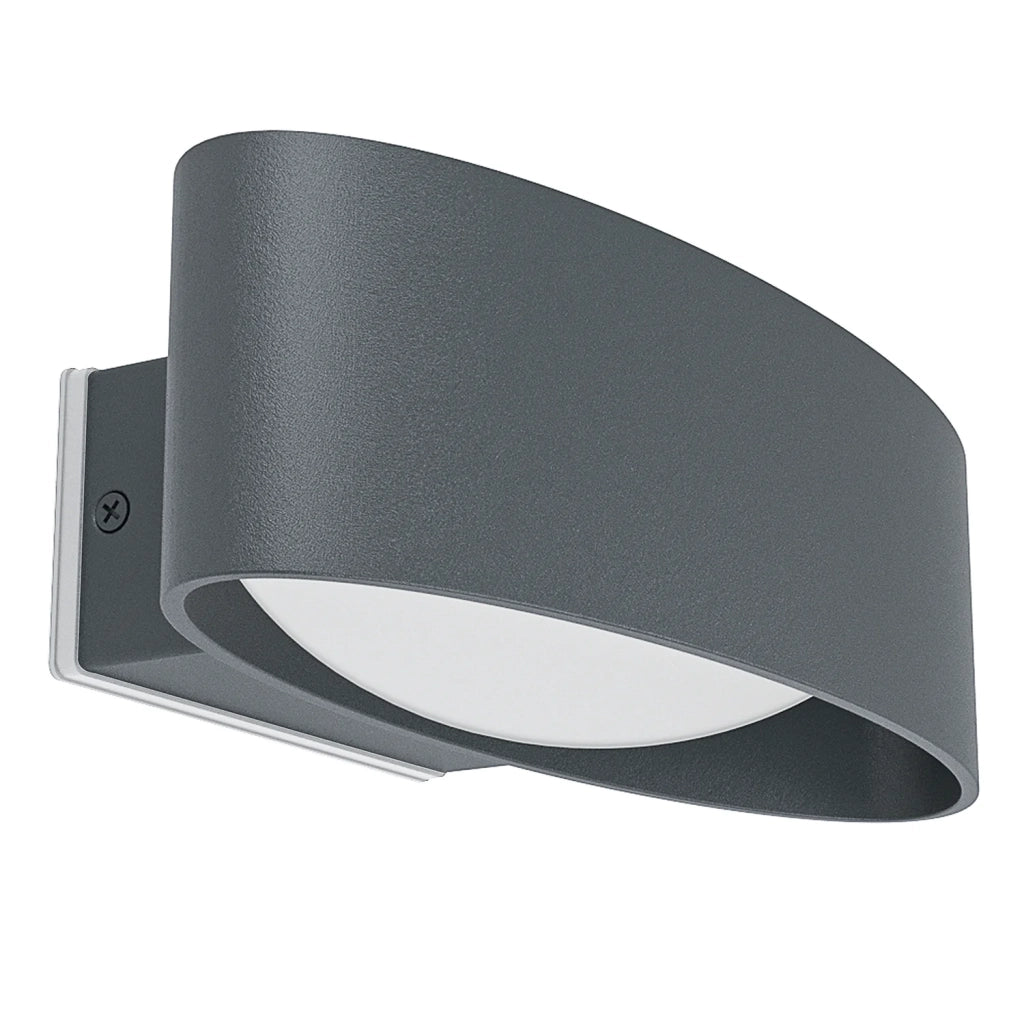 Applique Esterno Contemporanea Chinoa Alluminio Grigio Policarbonato Trasp Led
