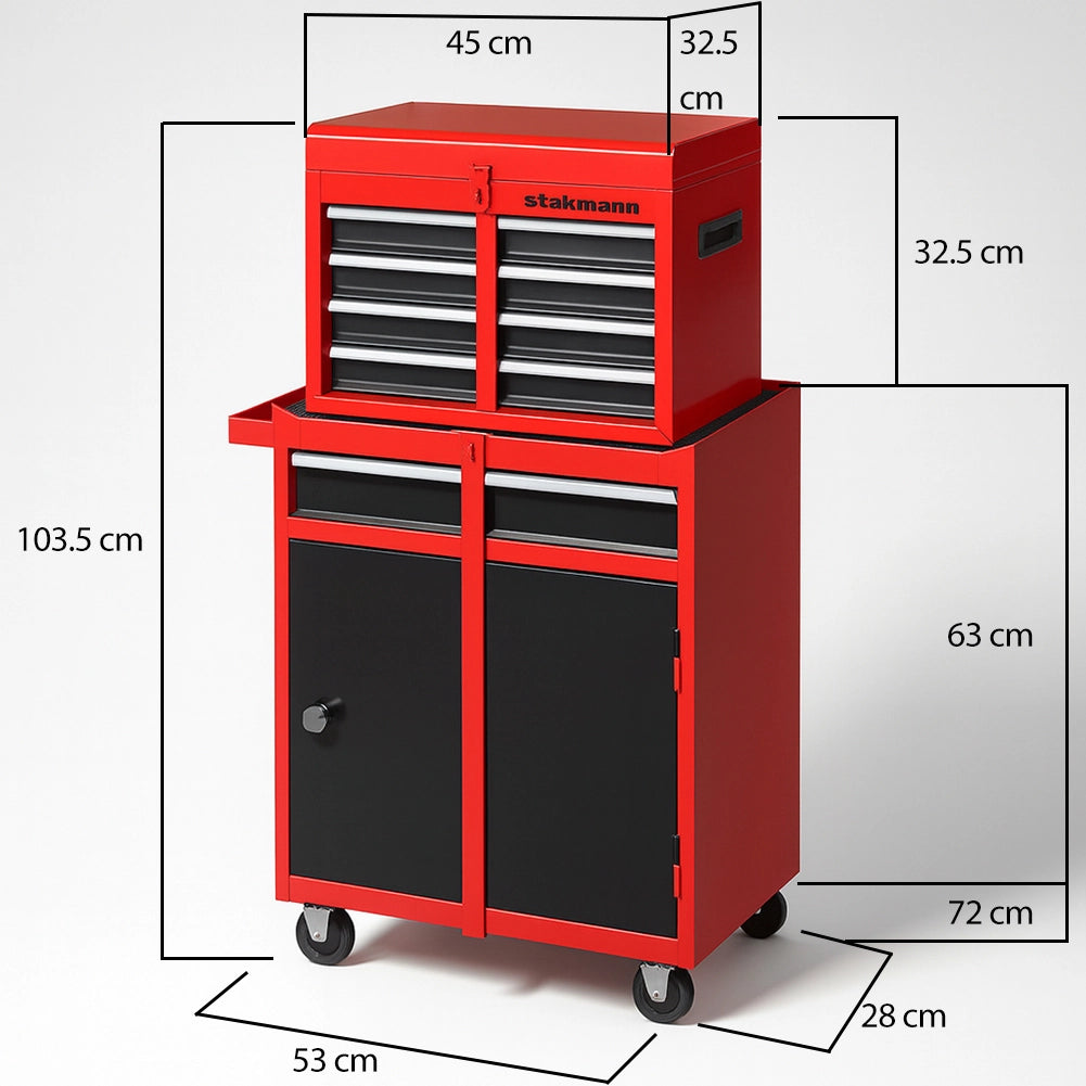 Cassetta Carrello Portautensili Mobiletto 5 Cassetti 2in1 per Garage e Officina