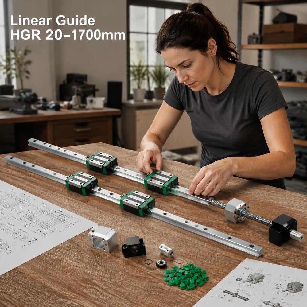 HGR 20-1700mm Linear Guide Rail With 4 PCS Sliding Blocks, Ball Screw Guide Rail For 3D Printers And CNC Machines