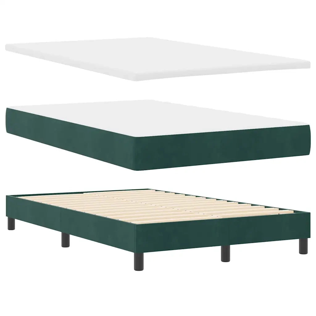 Letto a molle con materasso Verde Scuro 120 x 190 cm Velluto 3339095