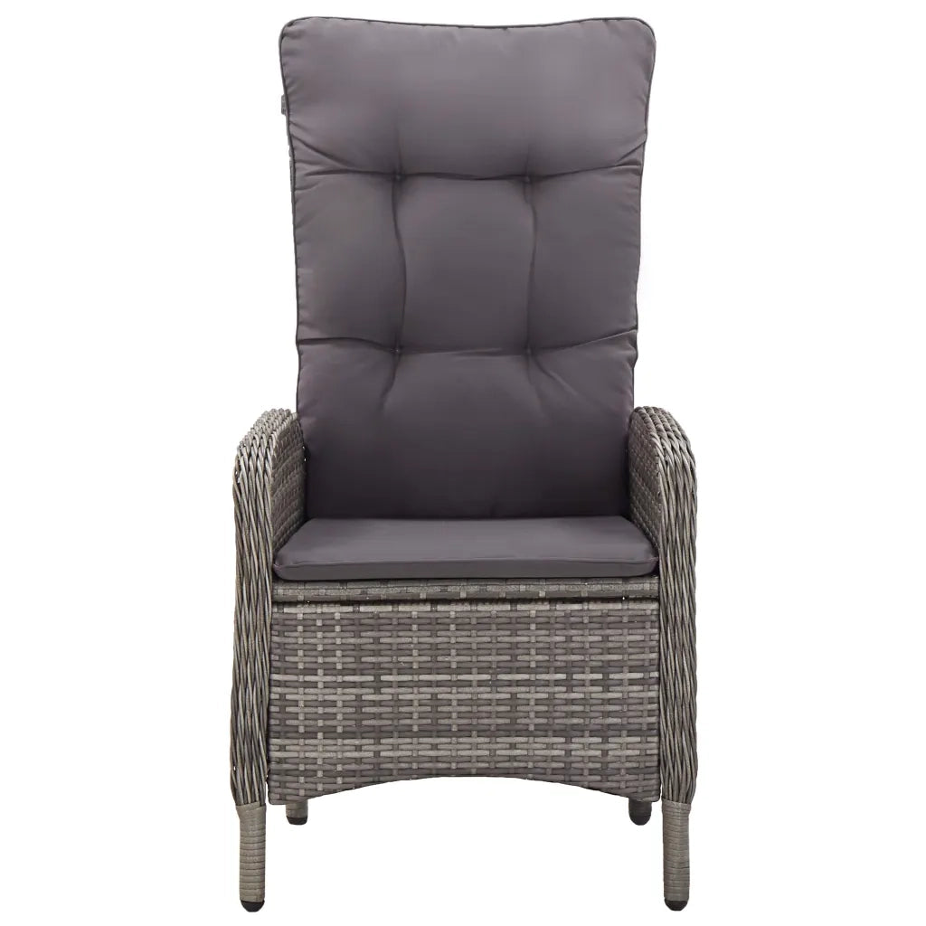 Set Pranzo da Giardino 11pz in Polyrattan Grigio