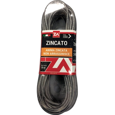 CAVETTO ACCIAIO ZINCATO TRASPARENTE - MM 5,0 MT 20- 2 pezzi