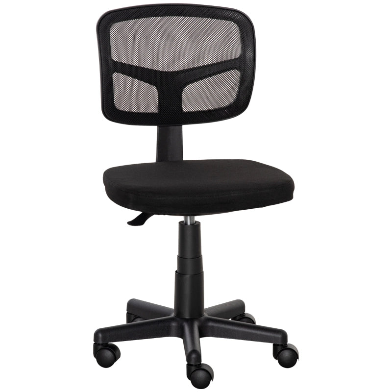 Sedia da ufficio ergonomica girevole senza braccioli - con altezza regolabile - nera