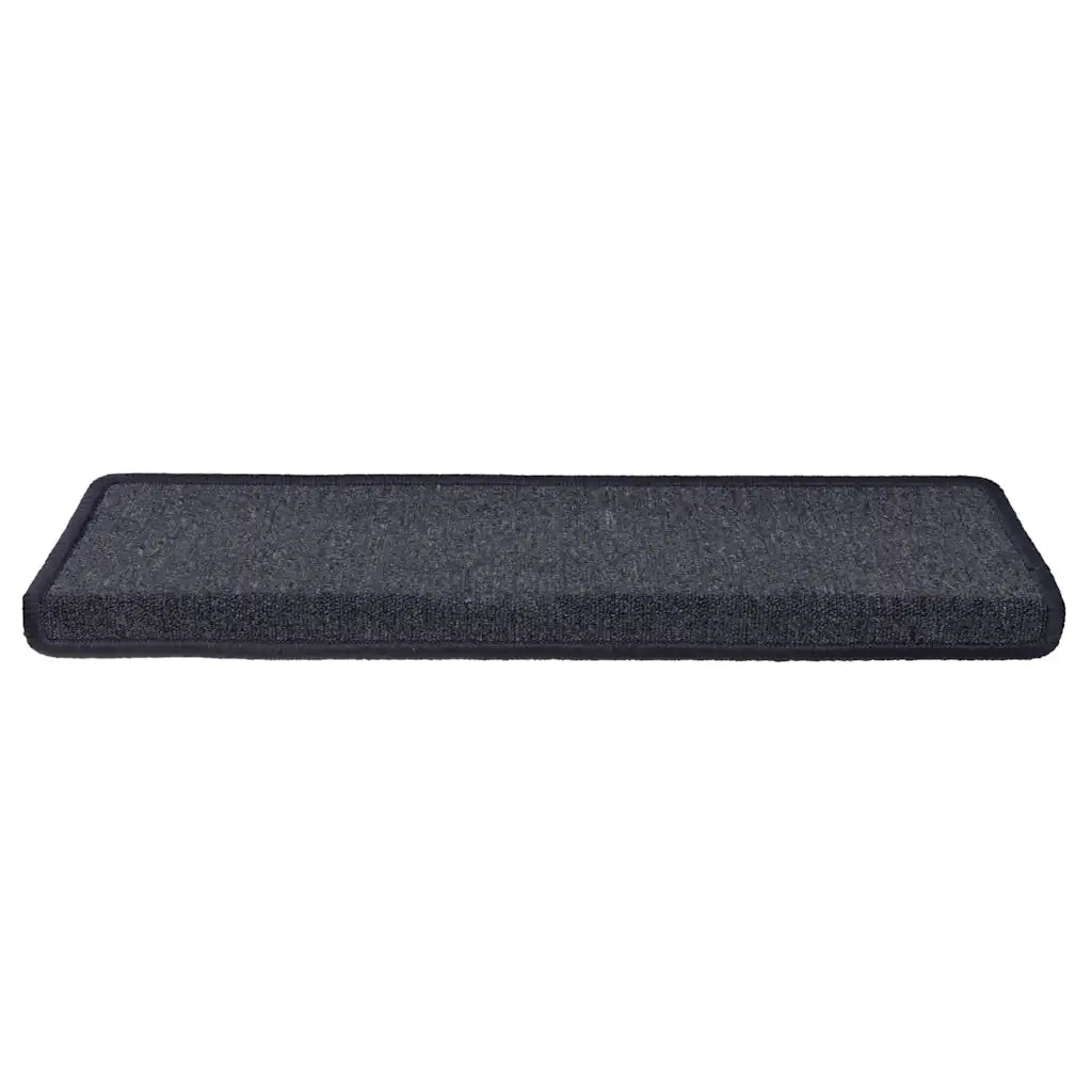 Tappetini per scale 15 pz 65x21x4 cm Grigio scuro e blu con bordo rettangolare 326195