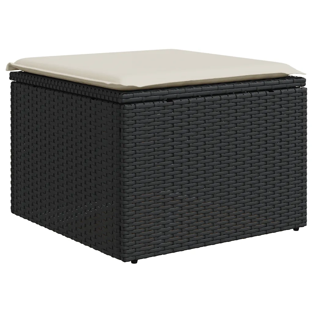 Set Divani da Giardino con Cuscini 7pz Nero Polyrattan 3327283