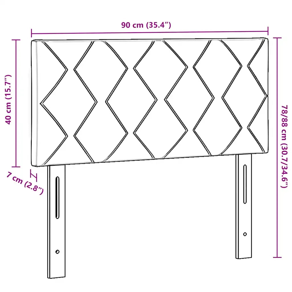 Testiera | Testata Grigio scuro 90 cm Tessuto