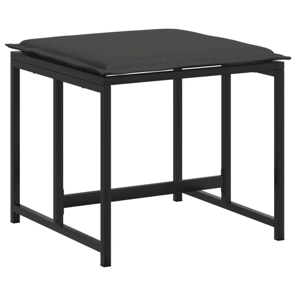 Set da Pranzo da Giardino 15 pz con Cuscini Nero in Textilene 3295086