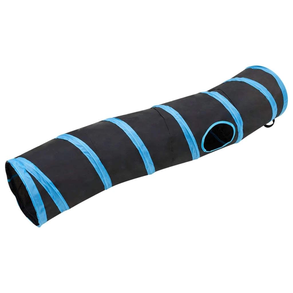 Tunnel per gatti a forma di S 122 cm poliestere nero e blu 02_0005141