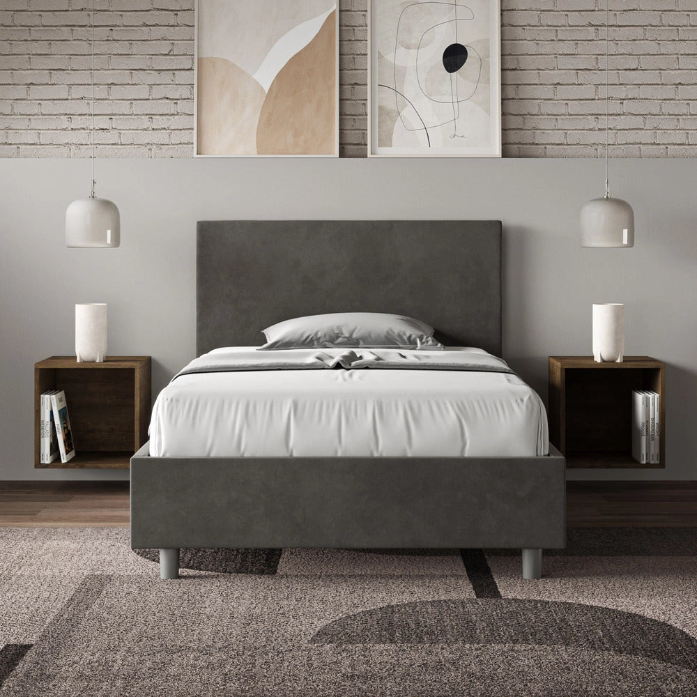 Letto Singolo 80x210 cm Senza Rete Adele Grigio