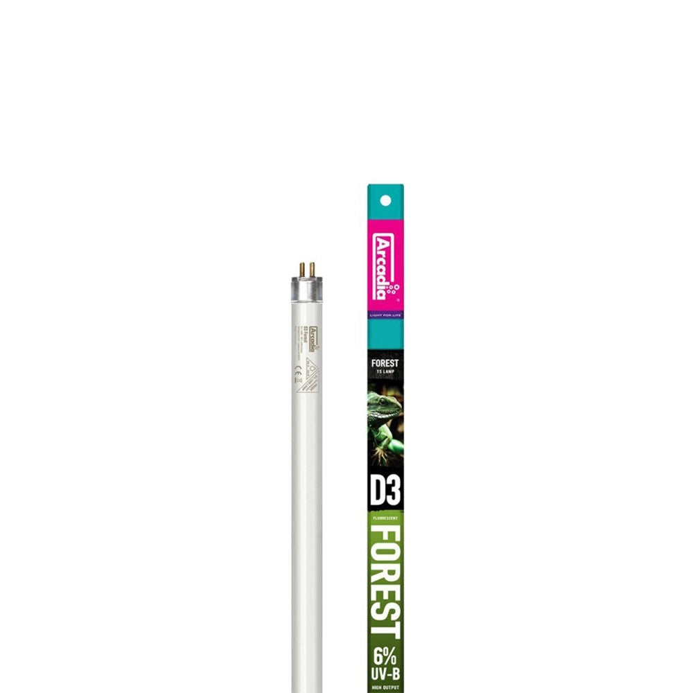 Arcadia D3 Forest Reptile Lamp T8 - Neon per Terrari con UVB 6% Wattaggio Riscaldatori e lampade terrario: 15W